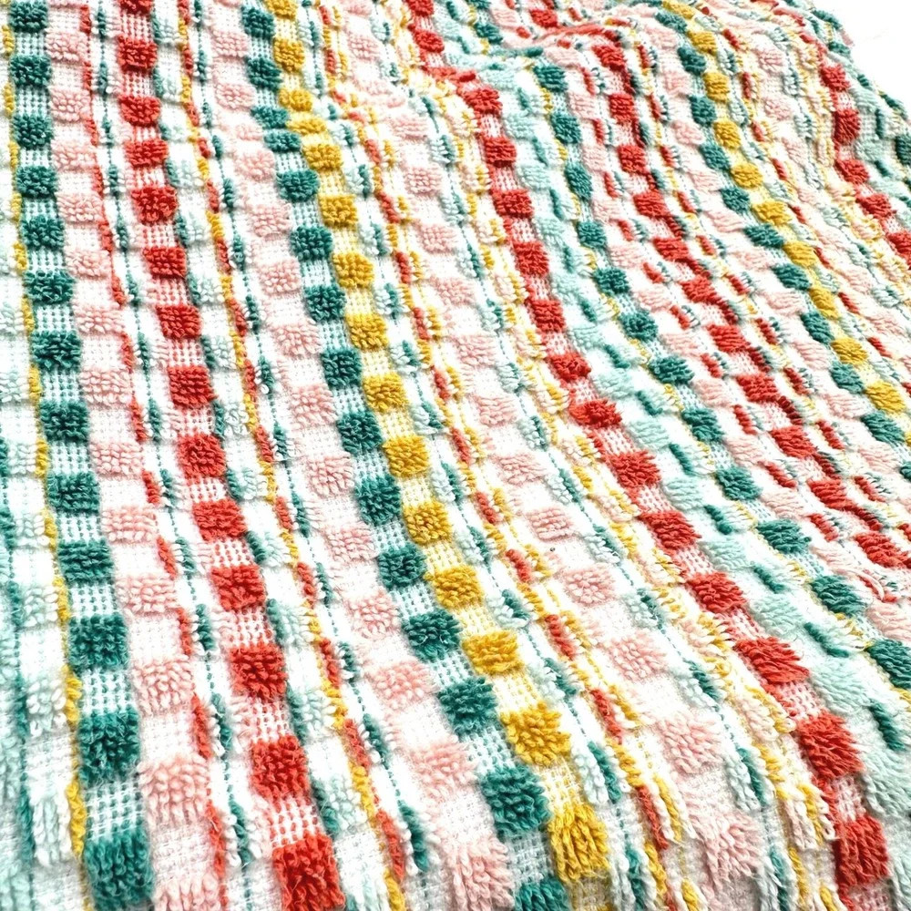 Opalhouse Multi Striped Sonoma Bath Towel Boho Geometric Multi Color Fringe Edge